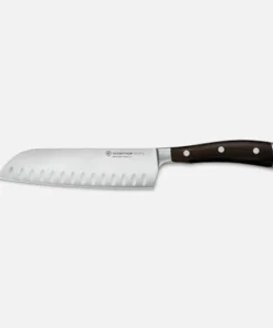 Dao nhà bếp thép rèn cán gỗ đen châu Phi cao cấp Ikon Santoku 17cm-Thương hiệu Wusthof Solingen Đức