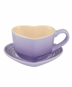 Set cốc trái tim kèm đĩa lót Le Creuset màu tím
