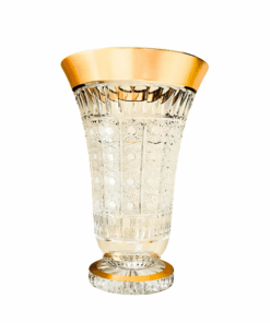 Lọ hoa pha lê chân đế tròn khảm vàng Arcade 35,5cm