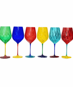 Set 6 ly vang Uria màu 600ml Crystal Bohemia