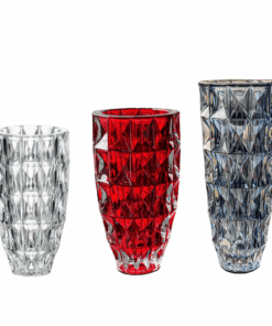 Bình hoa pha lê Crystal Bohemia Diamond 25, 28, 33 cm nhiều màu