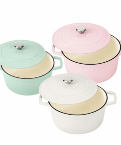 Nồi gang tròn Ciwete 24/27cm nhiều màu