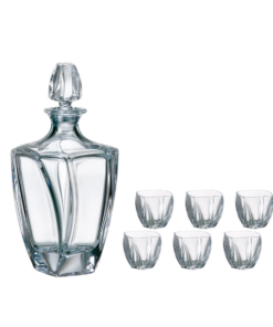 Bộ bình rượu Whisky BOHEMIA Neptune Crystal gồm 1 bình 0,7 lit + 6 cốc dung tich 300ml