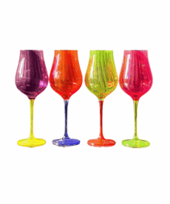 Set 4 ly vang Limosa màu 400ml Crystal Bohemia