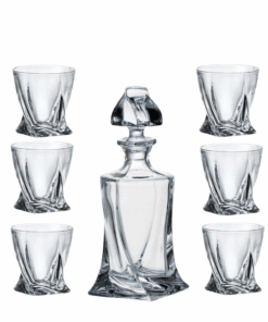 Bộ bình rượu 500ml và 6 cốc pha lê Bohemia Quadro 55ml