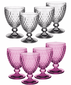 Set 4 ly pha lê VILLEROY BOCH Boston 400ml, nhiều màu