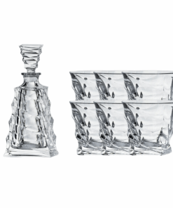 Bộ bình rượu pha lê Bohemia Casablanca gồm 1 bình 0,7L và 6 cốc 300ml