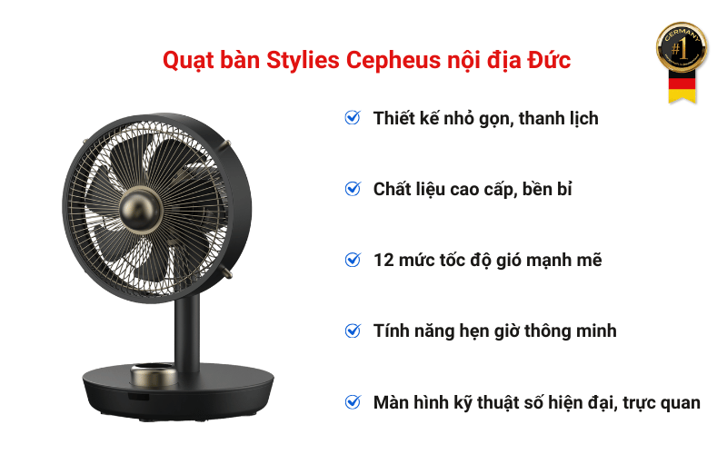 Quạt bàn Stylies Cepheus nội địa Đức
