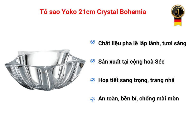 Tô sao Yoko 21cm Crystal Bohemia