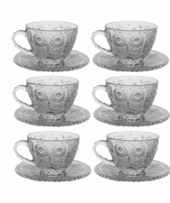 Set 6 tách trà kèm đĩa M57 Crystal Bohemia