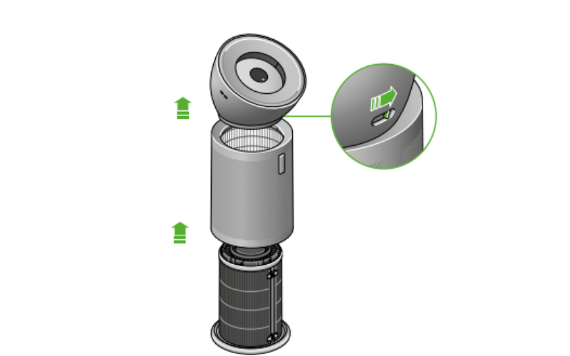 Máy lọc không khí DYSON Purifier Big + Quiet Formaldehyde BP03 màu nickel sáng/ xanh phổ