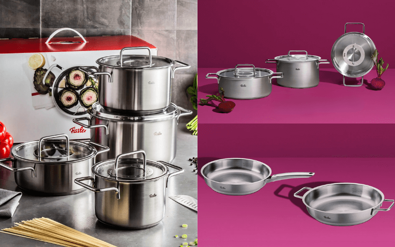 Bộ nồi Fissler Pure Collection 5 món vung kính kèm chảo thiết kế tinh tế