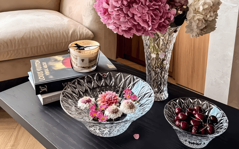 Lọ hoa Memphis trắng 30.5cm Crystal Bohemia