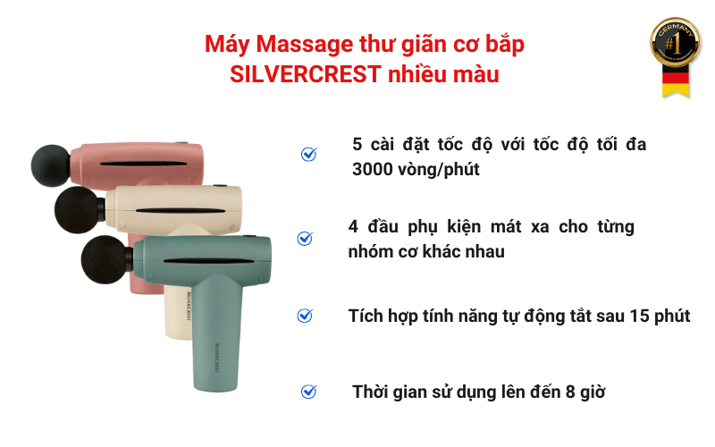 Máy Massage thư giãn cơ bắp SILVERCREST nhiều màu