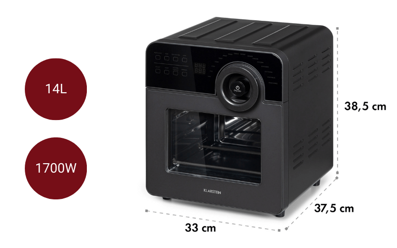 Nồi chiên không dầu cơ Klarstein 14L tặng 1 bộ xiên và 1 lồng dẹt