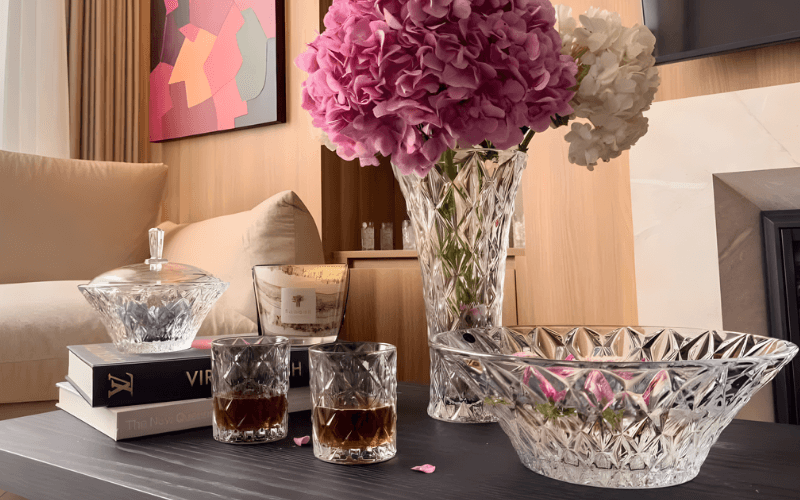 Thố Memphis trắng 19.5cm Crystal Bohemia