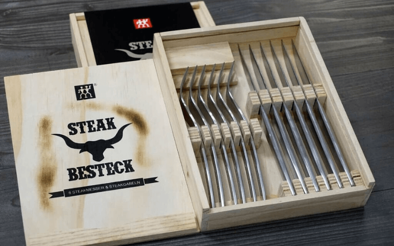 Bộ dao thìa dĩa Zwilling Steak 12 món hộp gỗ (mới) nội địa Đức
