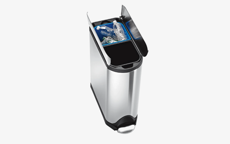 Thùng rác cánh bướm Simplehuman 40L 2 ngăn tái chế