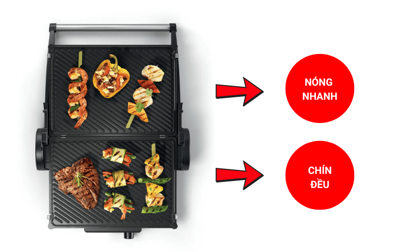Máy nướng đa năng 2in1 BOSCH TCG4104 màu đỏ