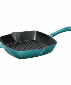 Chảo gang nướng Ernesto 25cm hình vuông màu xanh petrol