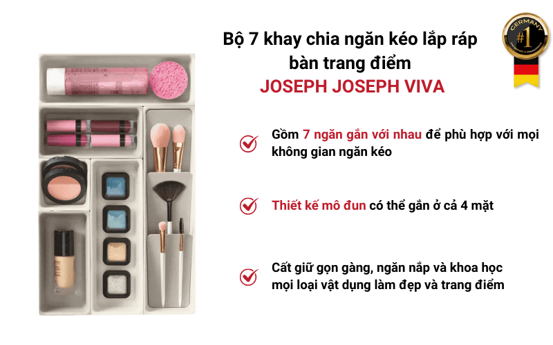 Bộ 7 khay chia ngăn kéo lắp ráp bàn trang điểm Joseph Joseph Viva (Shell) 75009 bo-7-khay-chia-ngan-keo-lap-rap-ban-trang-diem-joseph-joseph-viva-01
