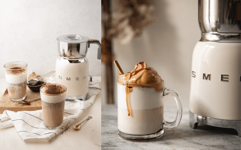Máy đánh bọt sữa SMEG MFF11 thể pha đa dạng đồ uống