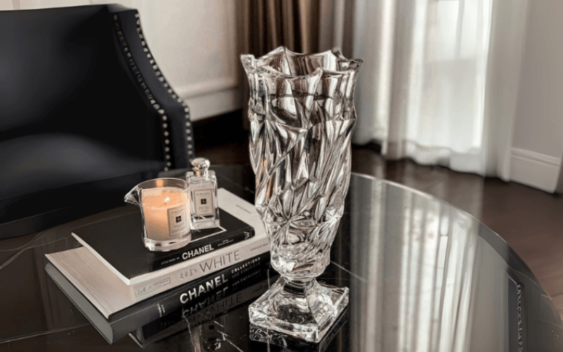 Bình hoa pha lê Bohemia Flamenco chân đế 38 cm