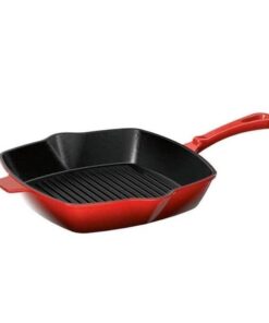 Chảo gang nướng Ernesto 25cm hình vuông màu đỏ