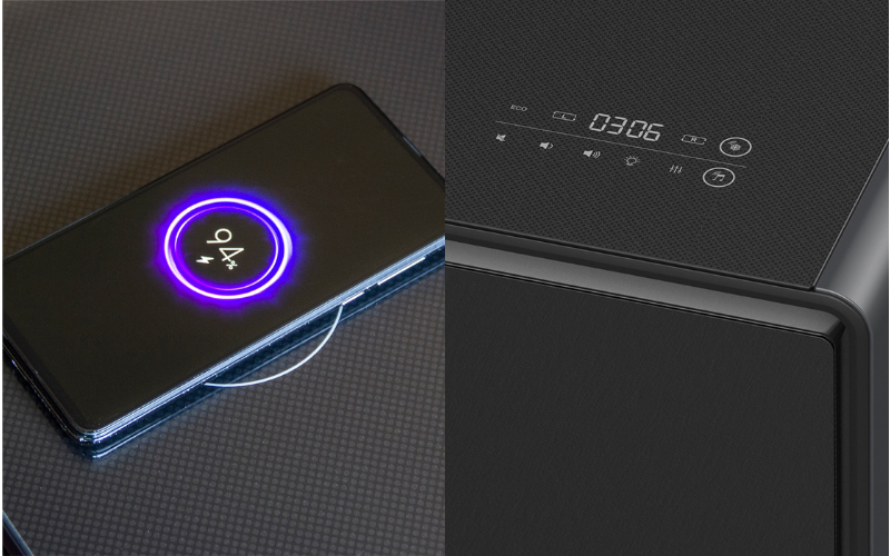 Bàn trà tích hợp CASO Sound & cool màu đen model 2023