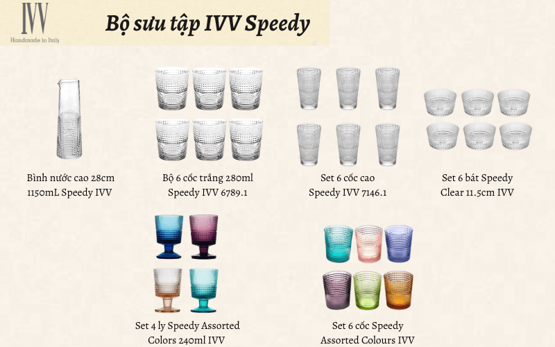 Set 6 bát Speedy Clear 11.5cm IVV