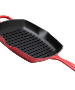 Chảo gang nướng Le Creuset hình vuông 26cm màu đỏ cheery