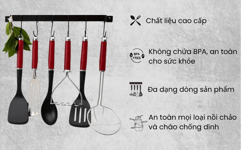 Xẻng lật có rãnh KitchenAid Coreline KAG002 cao cấp