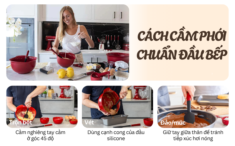 Cách dùng phới muỗng KitchenAid Coreline KAG030