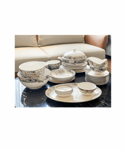 Set bát sứ Imperial 50 món xanh ngọc dây vàng