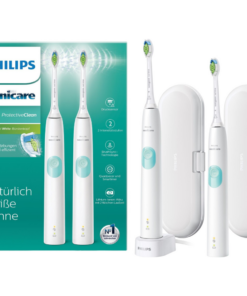 Set 2 bàn chải điện Philips Sonicare ProtectiveClean 4300 HX6807/35 màu trắng kèm hộp đựng du lịch