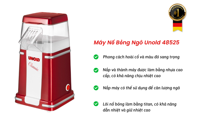 Máy Nổ Bỏng Ngô UNOLD 48525