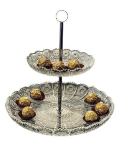 Khay đựng bánh kẹo 2 tầng Bohemia M57 31 + 19 cm