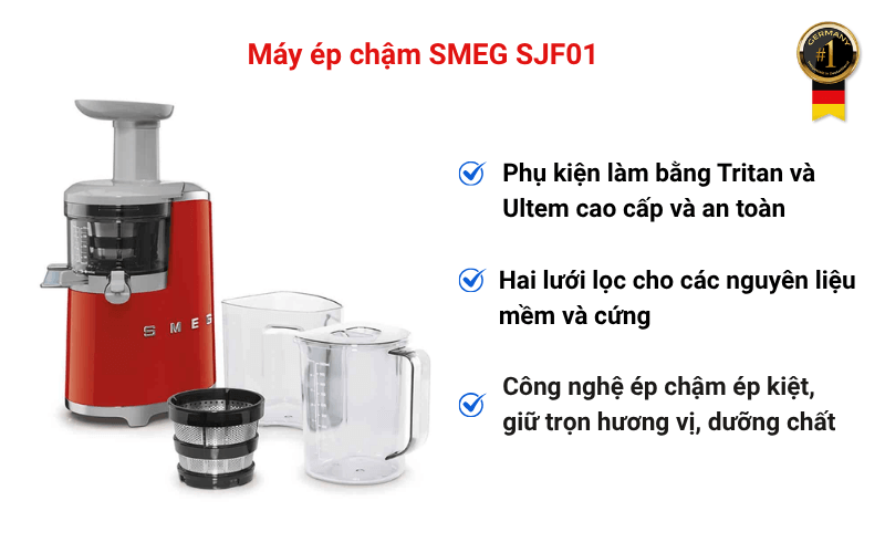 Máy ép chậm SMEG SJF01 đặc điểm
