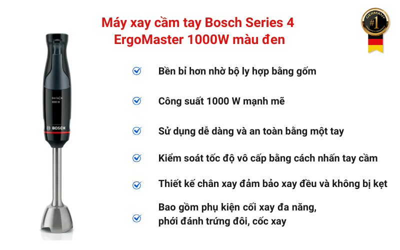 Máy xay cầm tay Bosch Series 4 ErgoMaster 1000 W