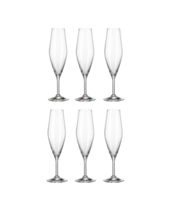 Set 6 ly champagne Gavia 210ml Crystal Bohemia