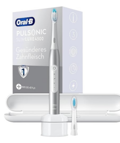 Bàn chải điện cao cấp ORAL-B Pulsonic Slim Luxe 4500 kèm hộp đựng du lịch màu bạch kim