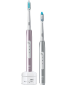 Set 2 bàn chải điện cao cấp ORAL-B Pulsonic Slim Luxe 4900 màu bạch kim và vàng hồng