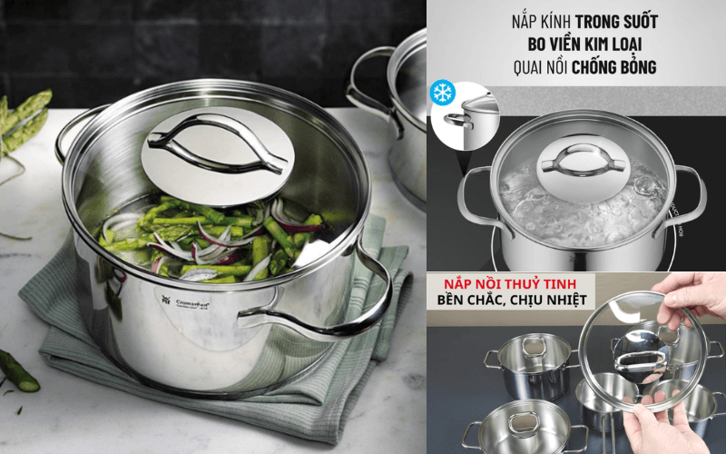 Bộ nồi WMF Provence Plus 5 món kèm quánh và chảo thép WMF 24cm
