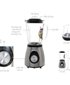 Máy xay sinh tố Sharp EM-S155GV-ST - Chính Hãng, Mới, Full Box