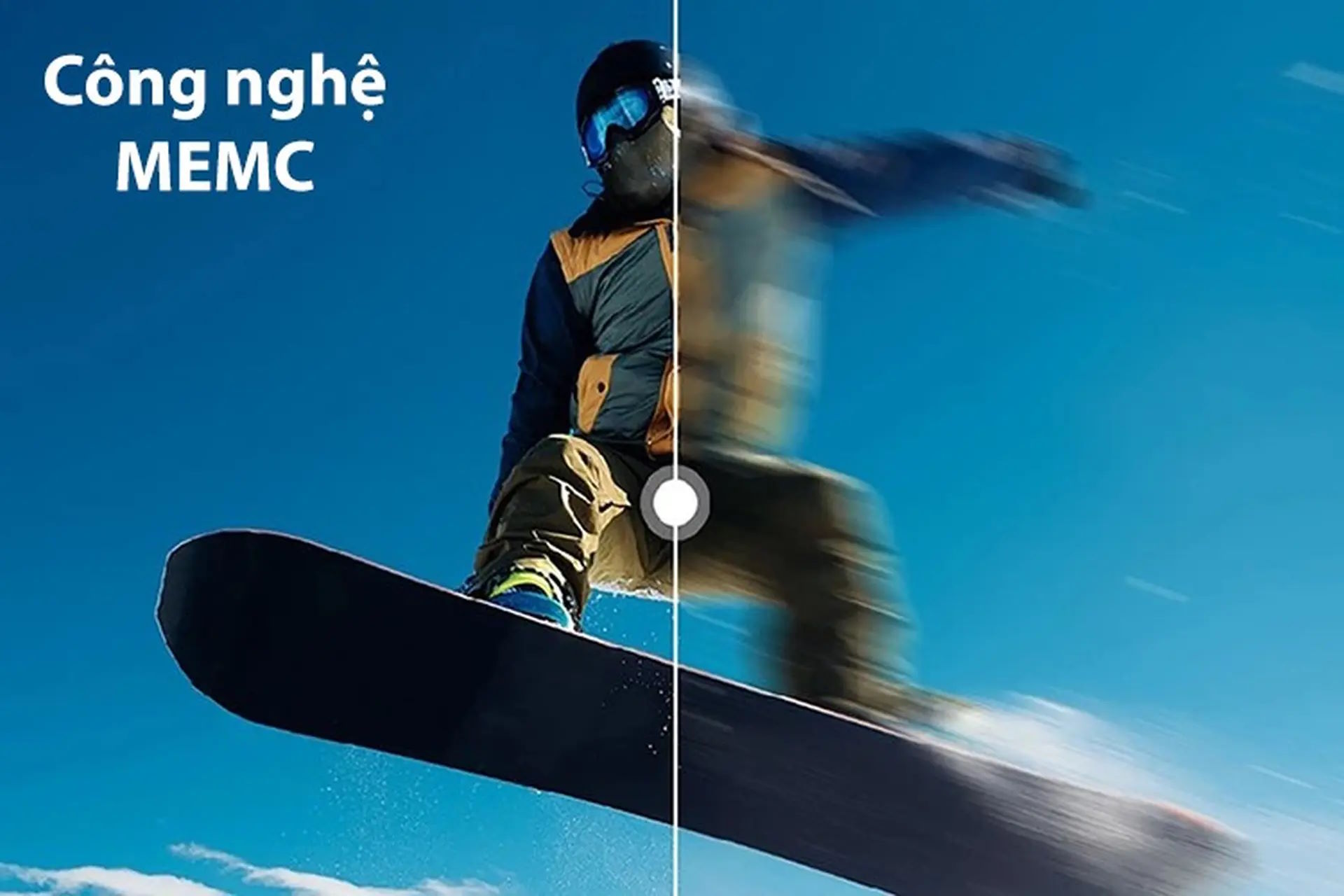 Chuyển động mượt mà với công nghệ MEMC Google Tivi Aqua AQT55K85FUX