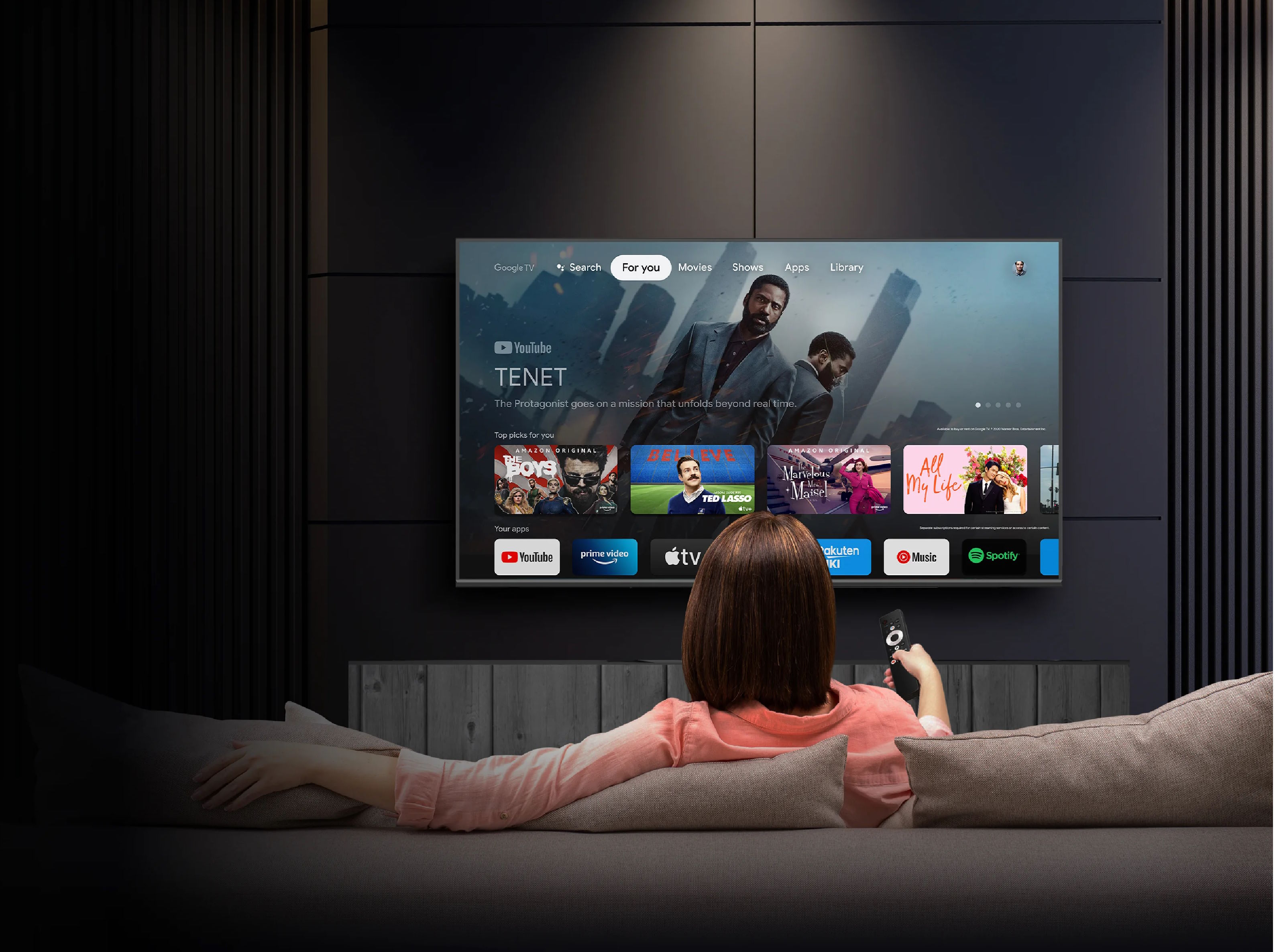 Hệ điều hành Google TV thông minh, dễ sử dụng Aqua AQT55K85FUX