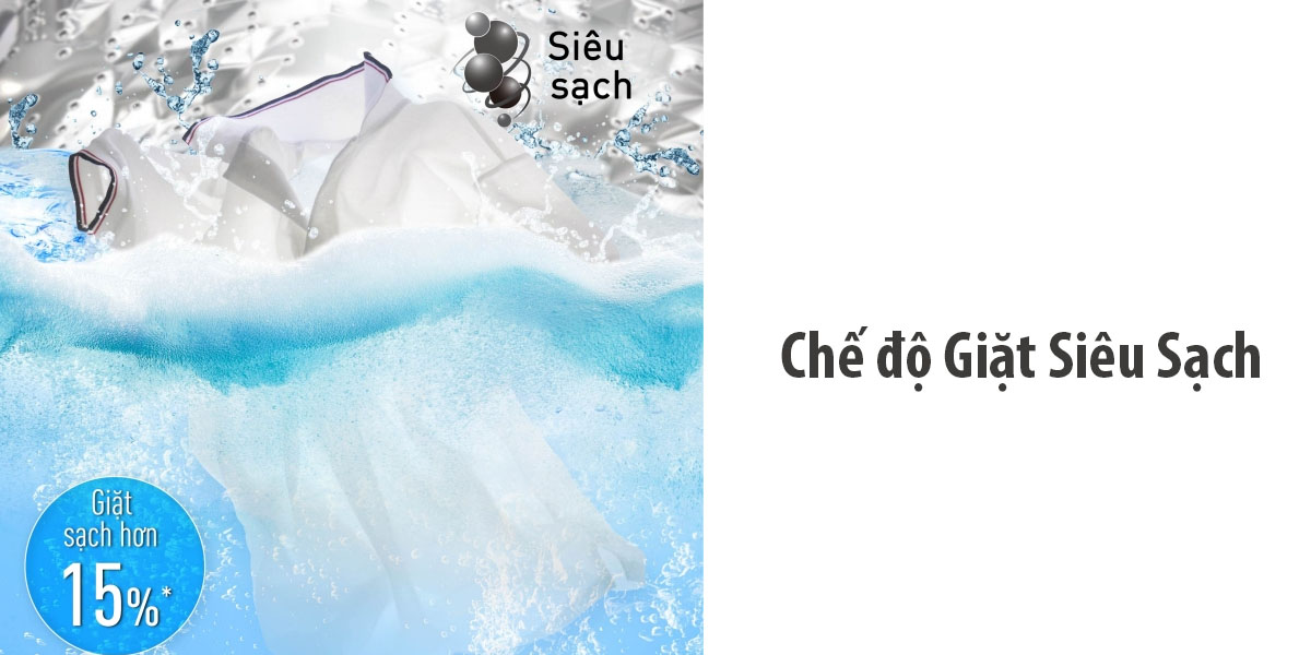 Chương trình Giặt Siêu Sạch cải thiện hiệu suất giặt