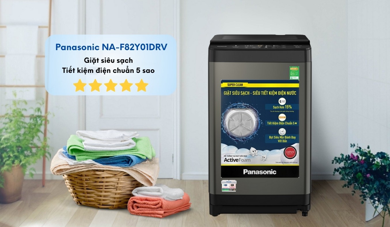 Máy giặt Panasonic 8.2 kg NA-F82Y01DRV - Tiết kiệm điện 5 sao