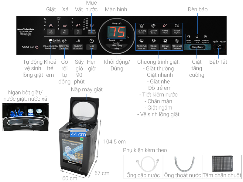 panasonic-na-fd11ar1bv Máy giặt Panasonic Inverter 11.5 Kg NA-FD11AR1BV