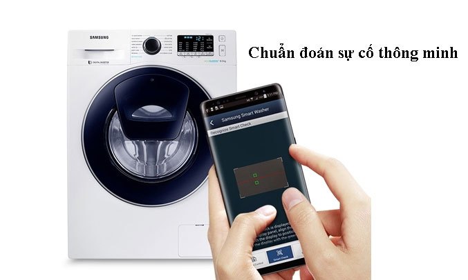 Máy giặt Samsung Inverter 9 Kg WW90K44G0YW/SV Chuẩn đoán sự cố thông minh